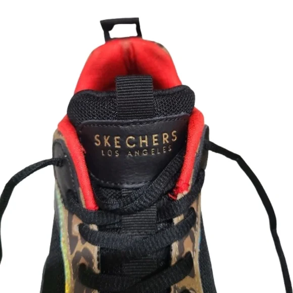 Skechers Street Uno Hi “The Hunt” Leopard Print Leather Sneakers 8.5 - Picture 13 of 16